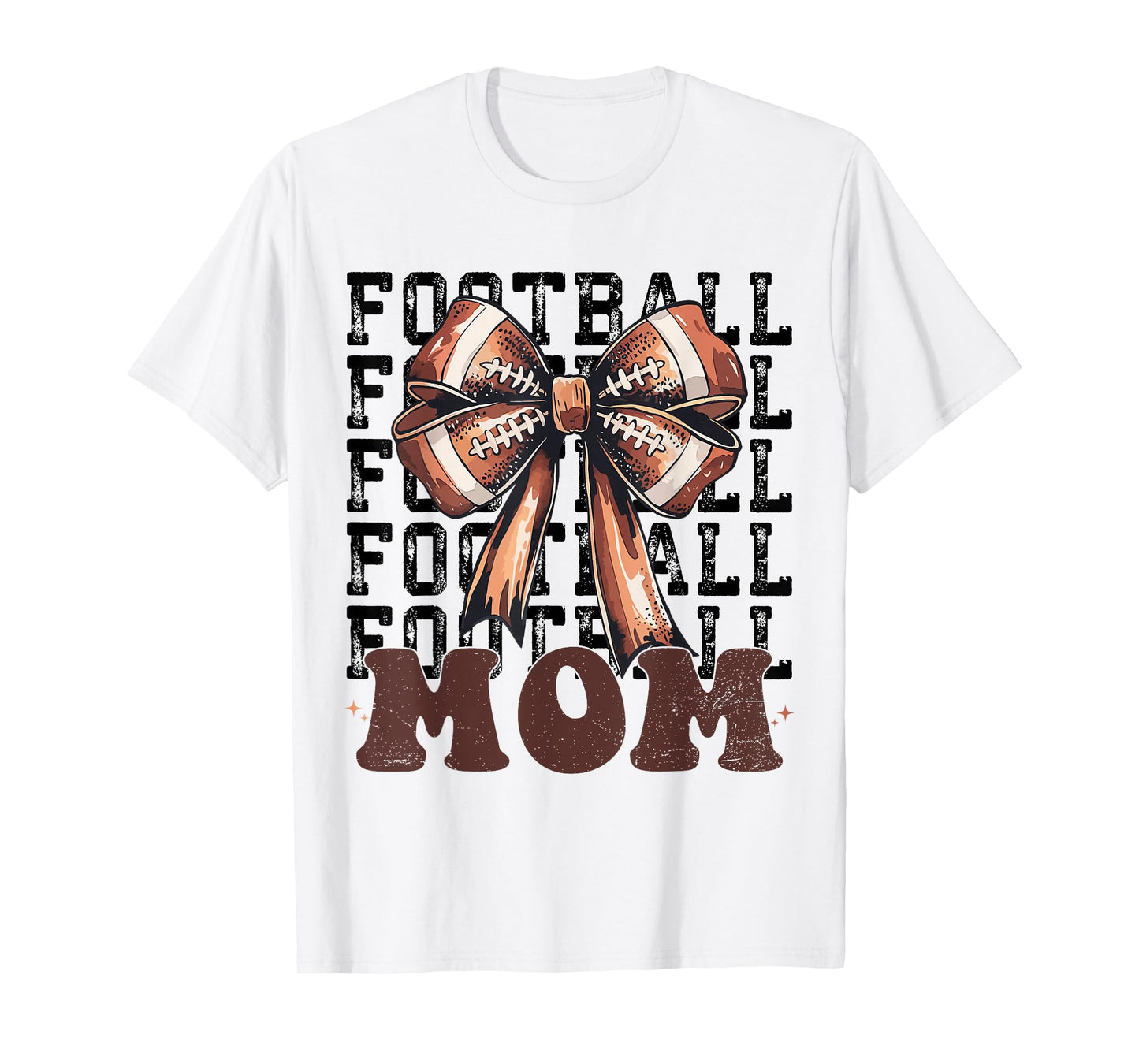 Cute Coquette Bow American Football Game Day Football Mom T-Shirt