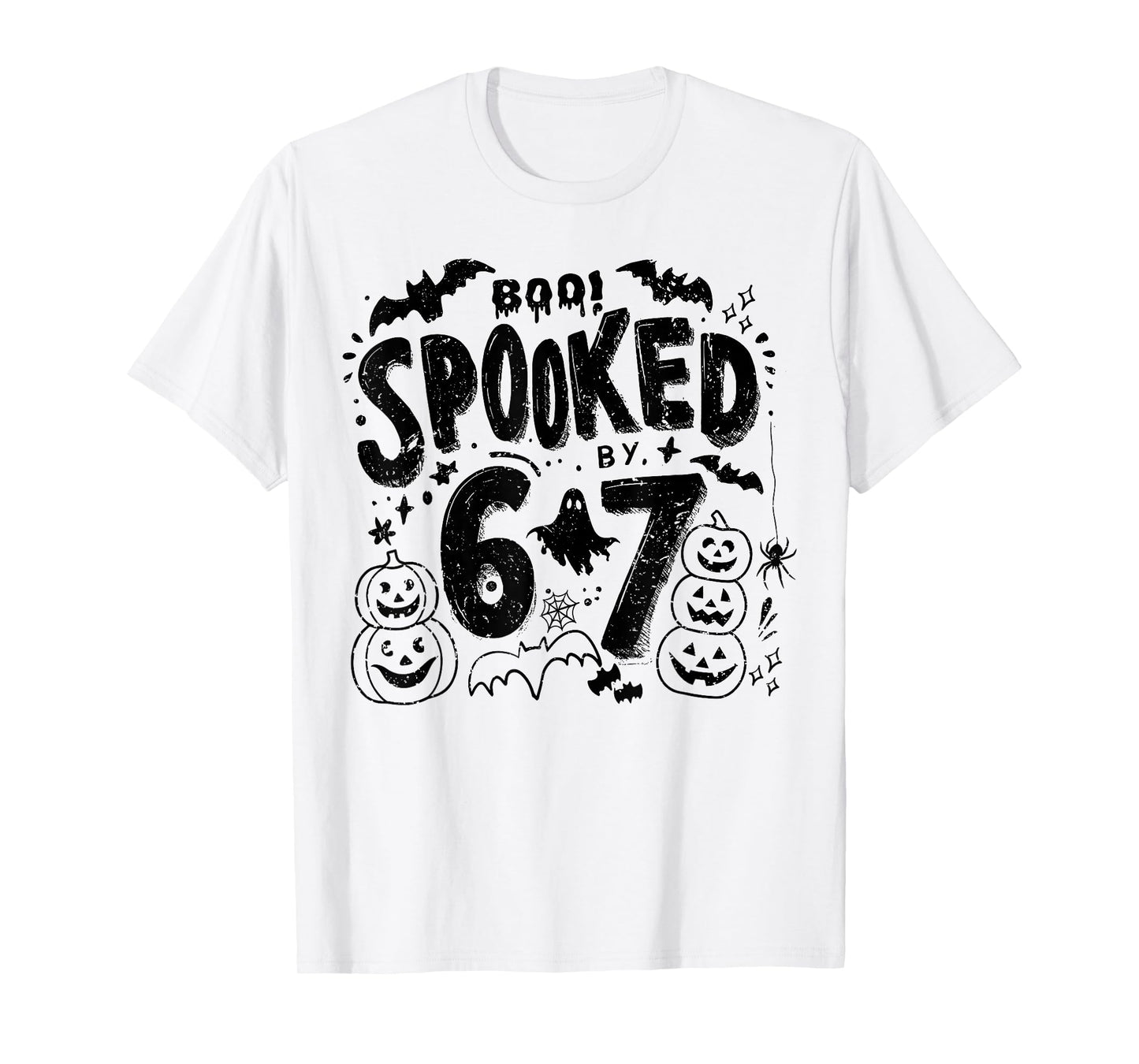 Boo Spooked by 67 Funny Six Seven Meme Halloween 67 Trendy T-Shirt
