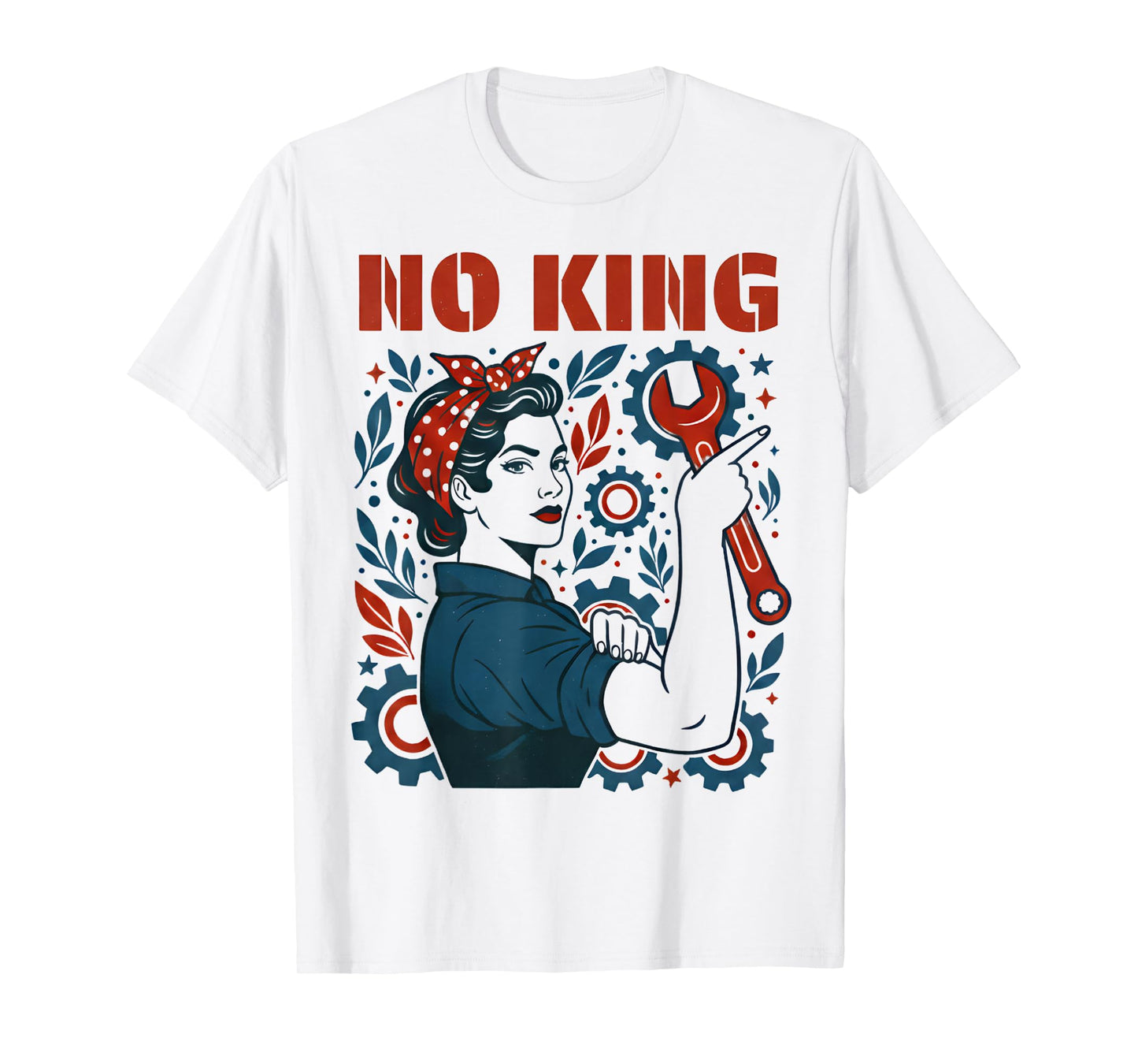No Kings Patriotic Woman Liberty Art 4th of July No Kings T-Shirt