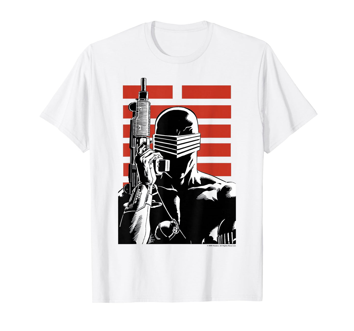 G.I. Joe Snake Eyes Retro Red Stripe Portrait T-Shirt