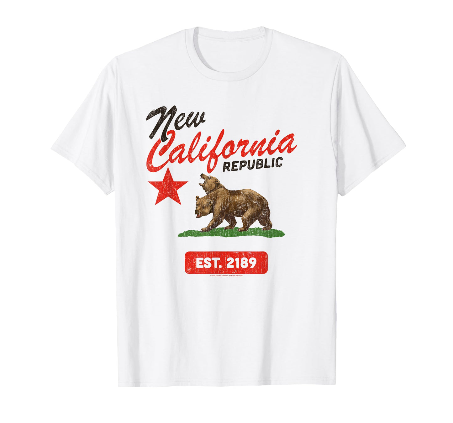 Fallout New California Republic Flag Est 2189 Video Game T-Shirt