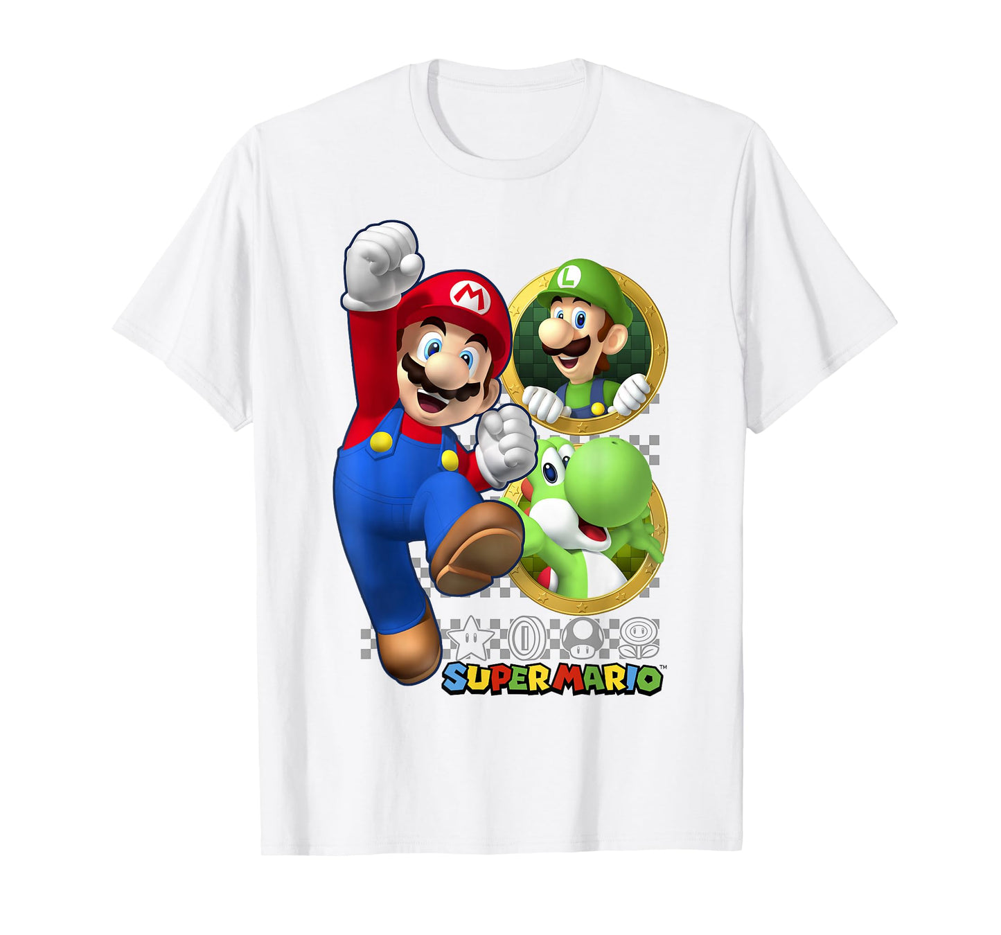 Super Mario Luigi Yoshi & Mario Portraits T-Shirt