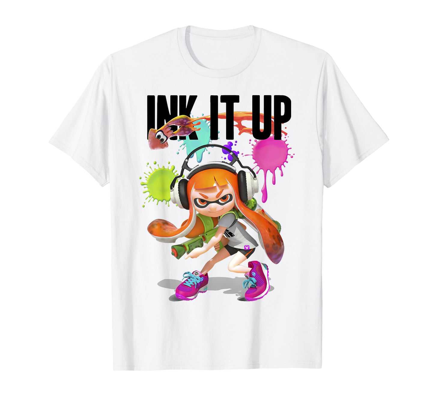Splatoon Ink It Up Squid Inkling Splatter Poster T-Shirt