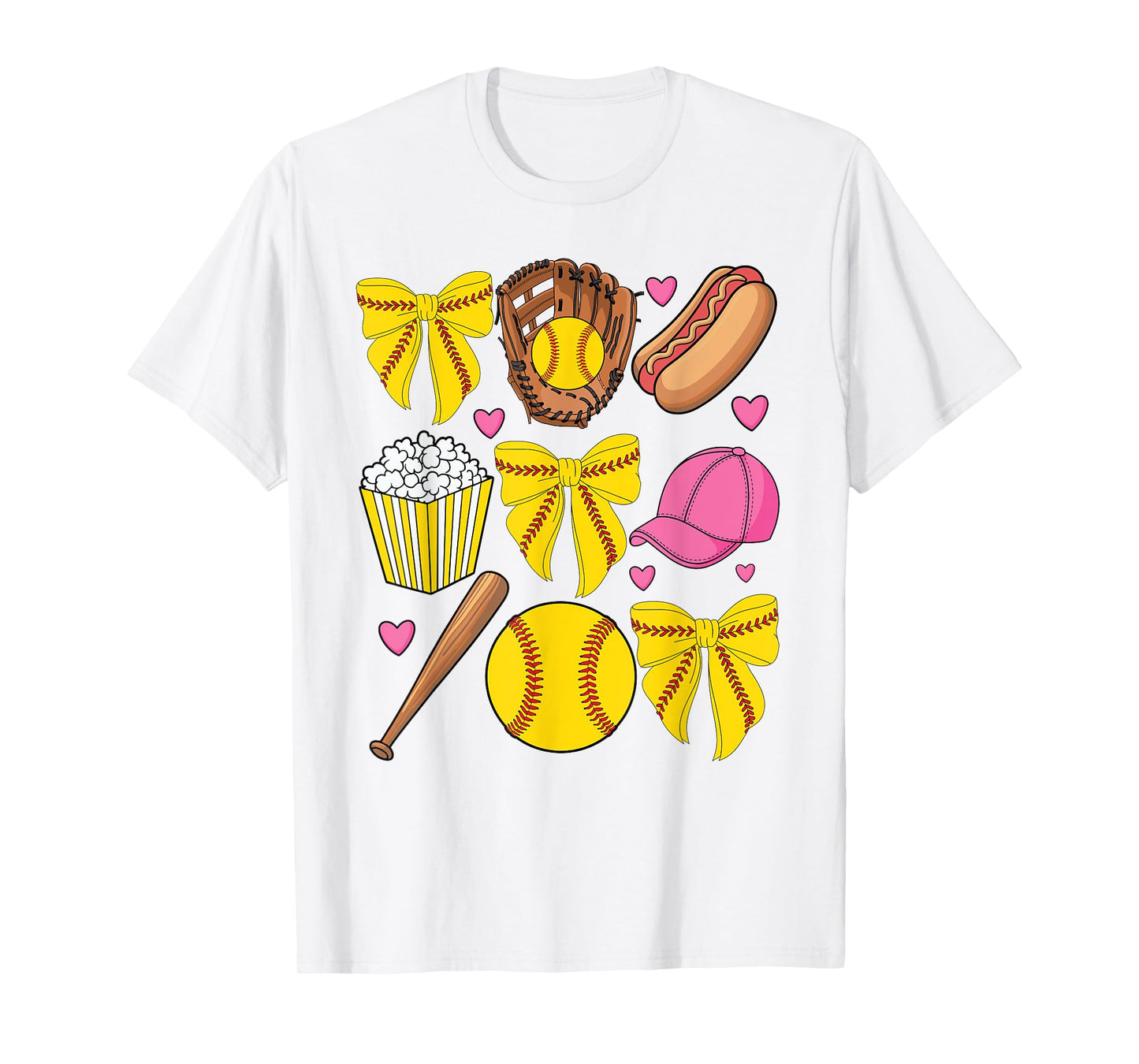 Softball Coquette Bow Softball Mom Mothers Day Women Mama T-Shirt