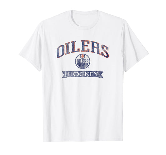 Edmonton Oilers Vintage Hockey Gray Officially Licensed T-Shirt