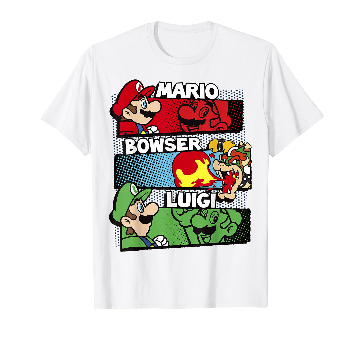 Super Mario Luigi Bowser Panels Group Shot Graphic T-Shirt T-Shirt