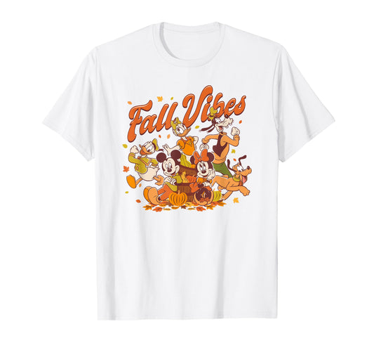 Disney Mickey & Friends Fall Vibes Group Shot Big Chest Logo T-Shirt