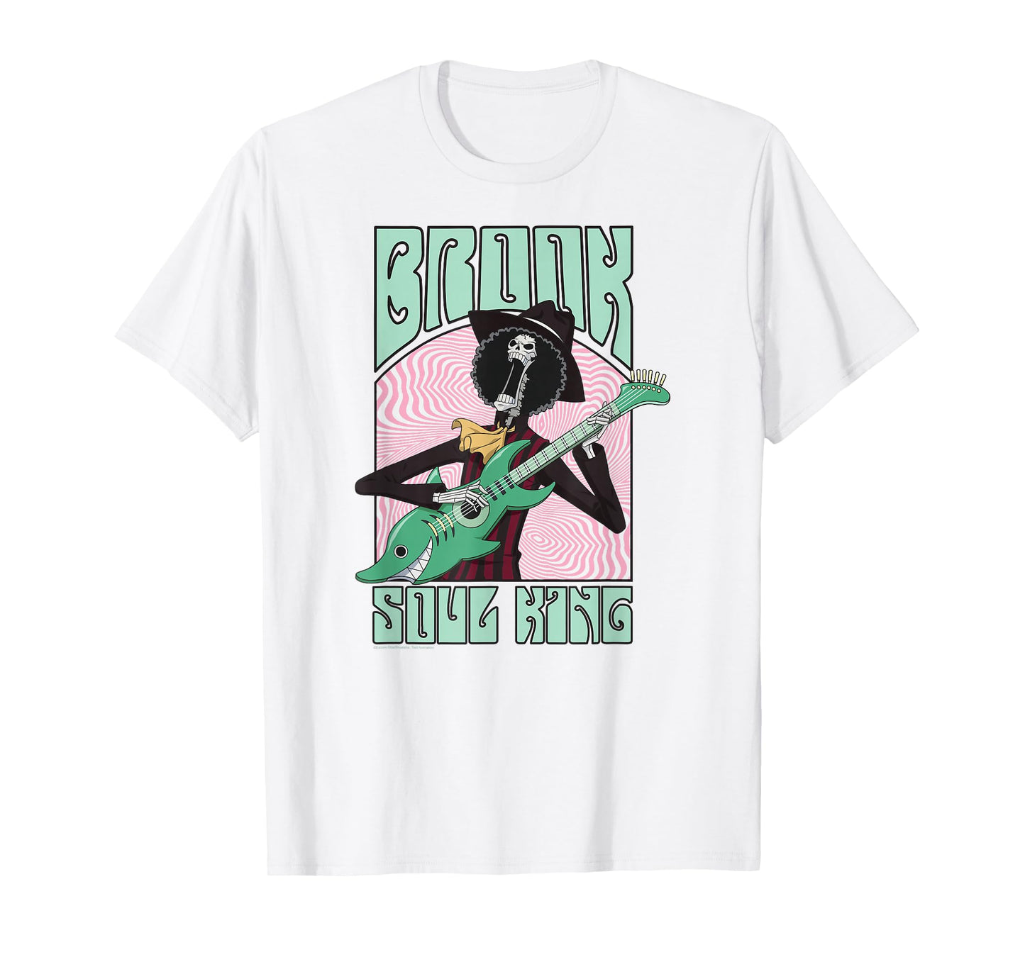 One Piece Anime Soul King Brook Groovy Guitar Concert T-Shirt