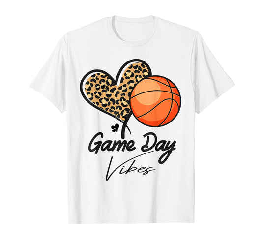 America basketball Game Day Vibes basketball Mom leopard T-Shirt