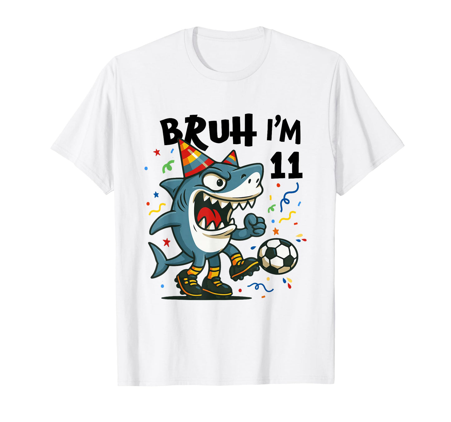 Tralalero Tralala Italian Brainrot Boy Soccer 11th Birthday T-Shirt
