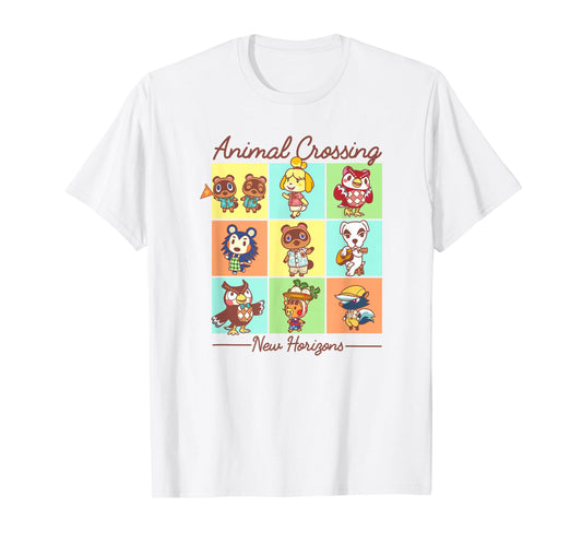 Animal Crossing: New Horizons Vintage Color Character Grid T-Shirt