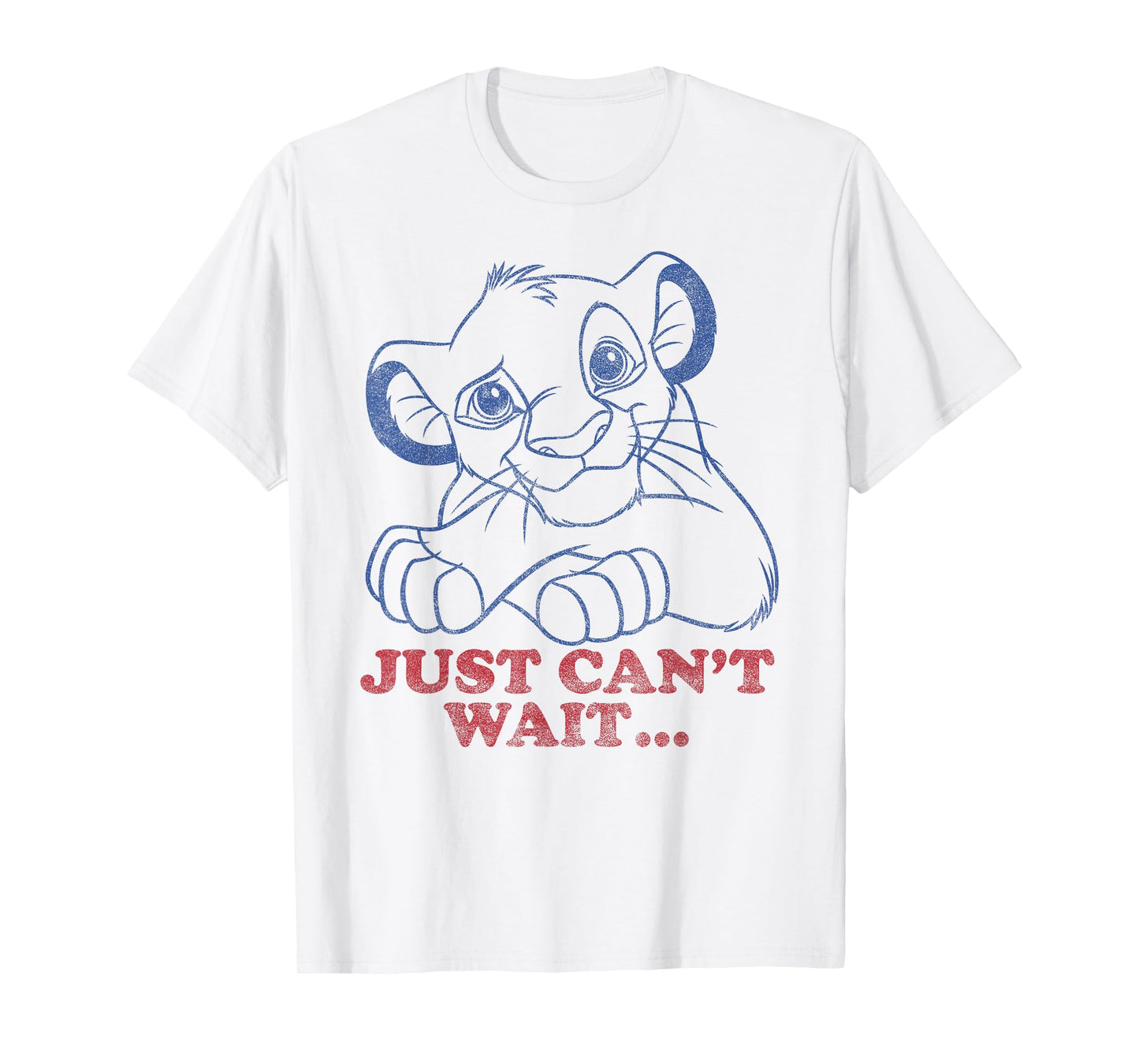 Disney The Lion King Simba Just Can't Wait Distressed Logo T-Shirt