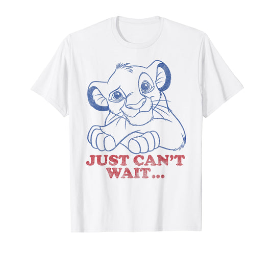 Disney The Lion King Simba Just Can't Wait Distressed Logo T-Shirt