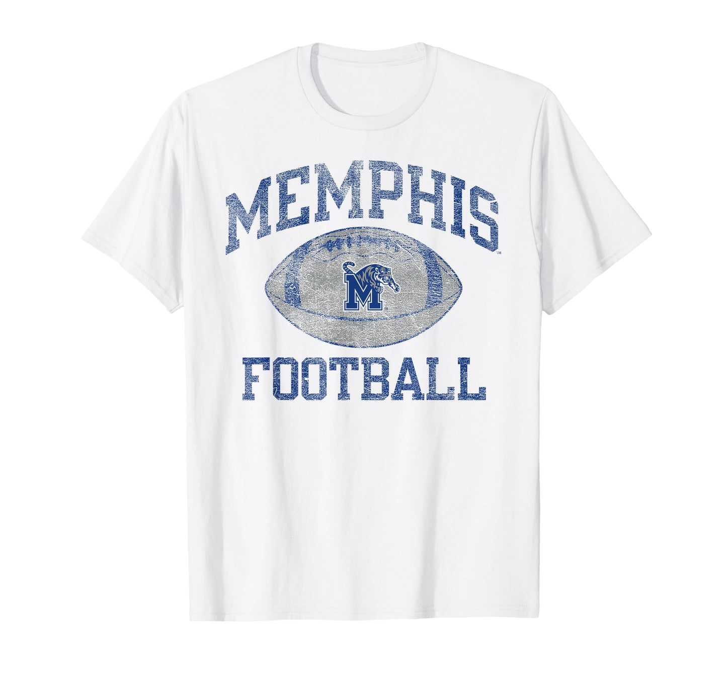 Memphis Tigers Football Intensity Vintage White T-Shirt