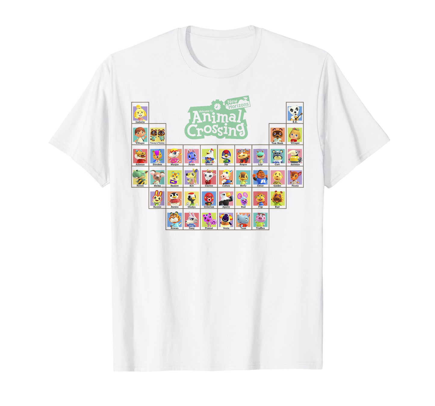 Animal Crossing: New Horizons Periodic Table Of Villagers T-Shirt