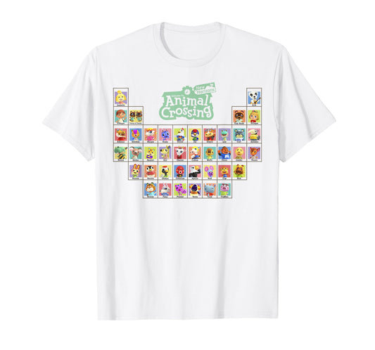 Animal Crossing: New Horizons Periodic Table Of Villagers T-Shirt