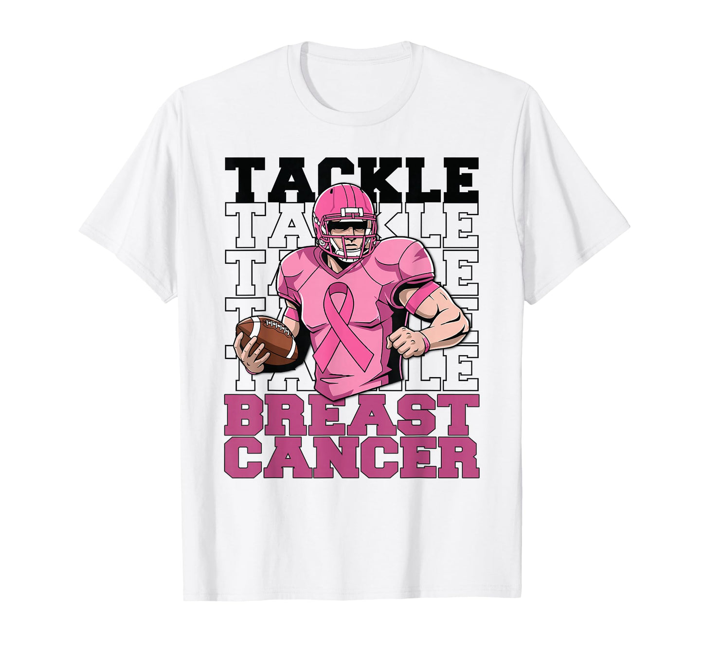 Tackle Breast Cancer Awareness American Football Women Kids T-Shirt