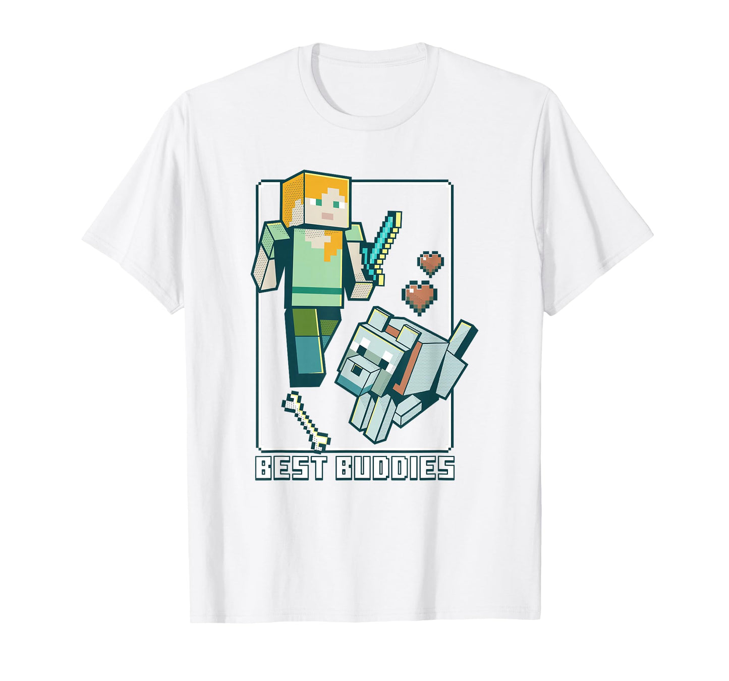 Minecraft Alex and Wolf Best Buddies T-Shirt