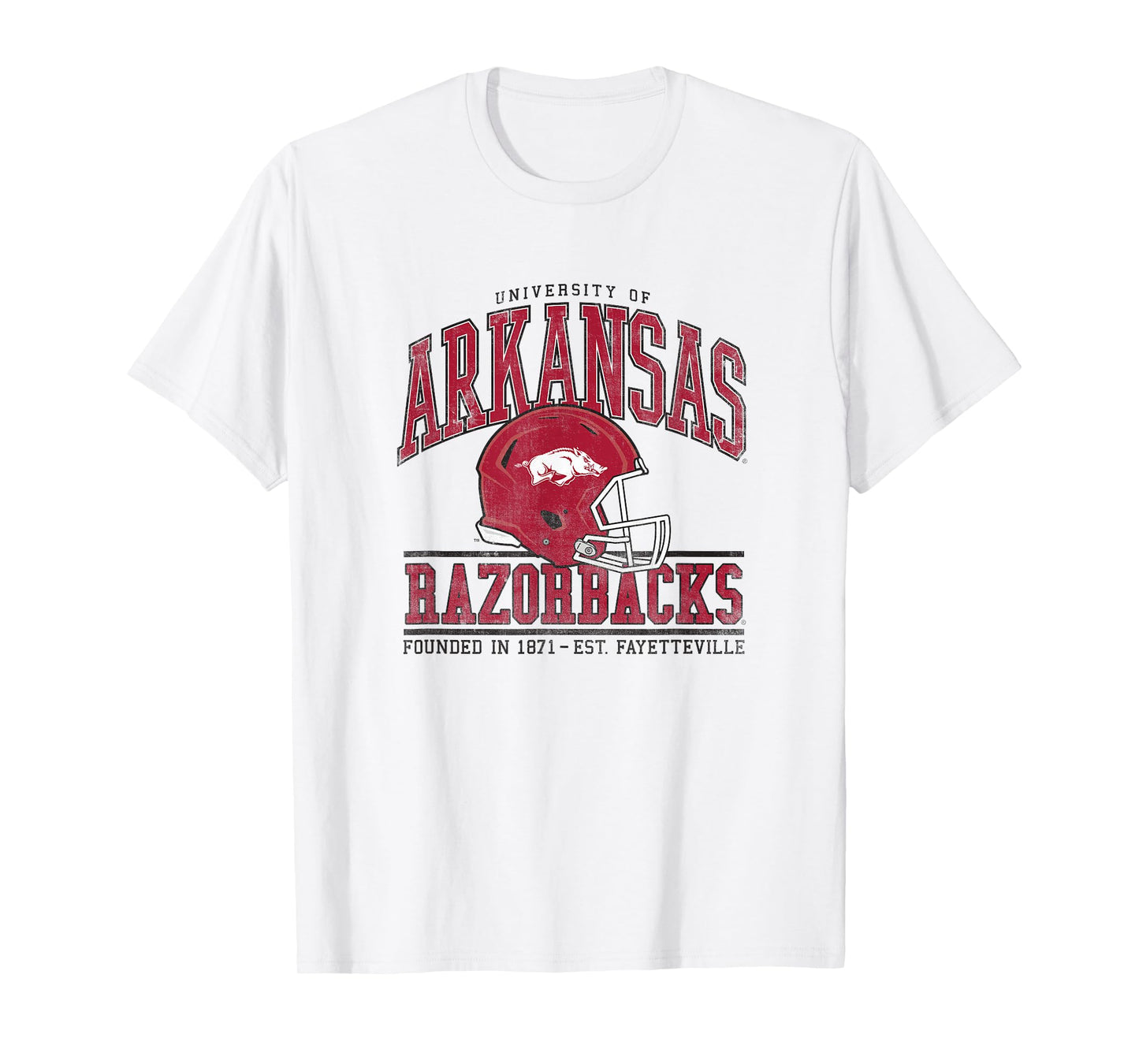 University of Arkansas Razorbacks Collegiate Football Helmet T-Shirt