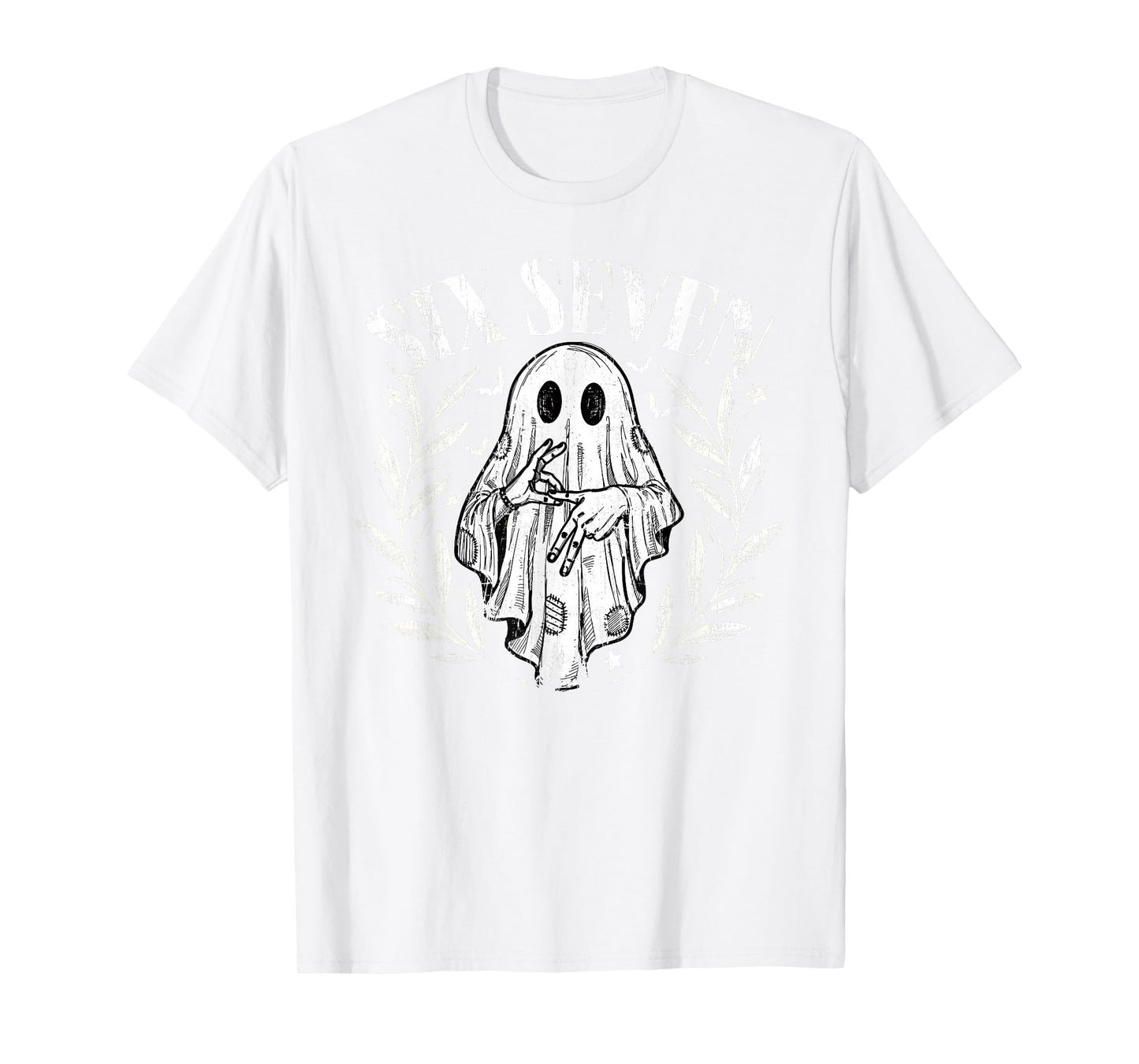 Fun Six Seven Meme 6 7 Halloween Ghost Costume T-Shirt