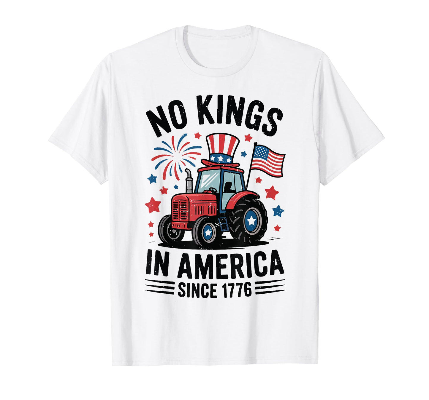 No Kings In America Funny 4th July Tractor Toddler T-Shirt