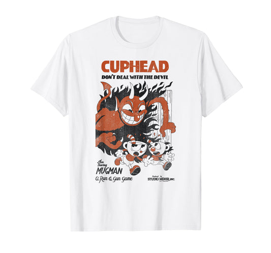 Cuphead Mugman Running From The Devil T-Shirt