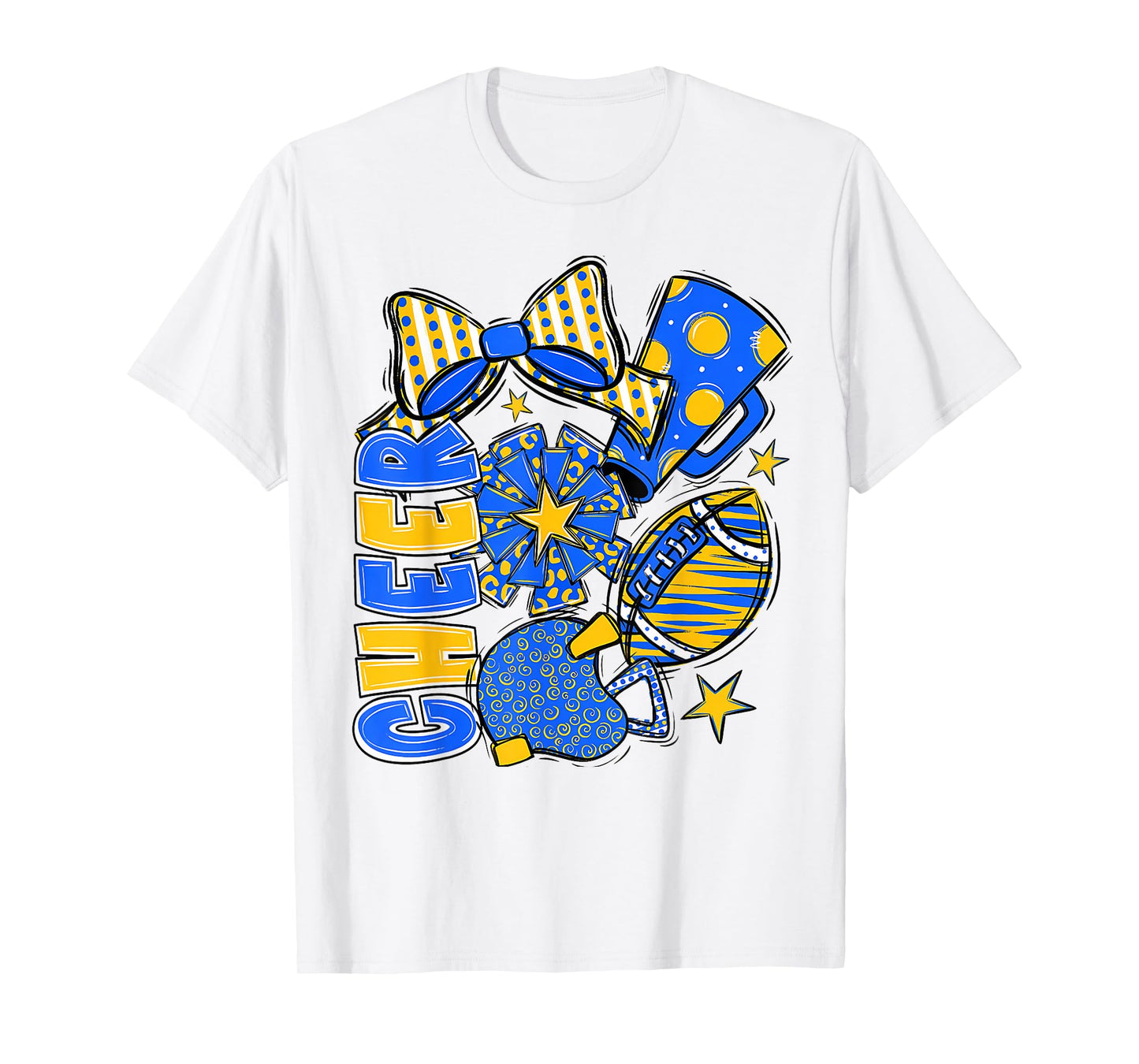 Cheer Mom Blue Cheerleader Game Day Cheer Mama Football T-Shirt