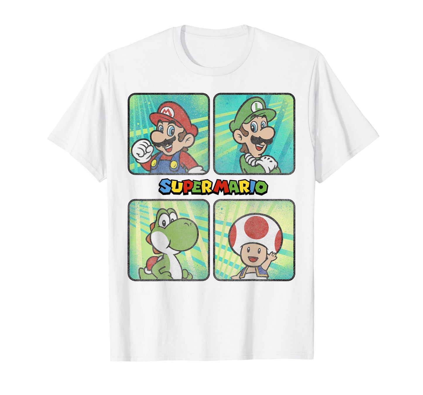Nintendo Super Mario Brothers Yoshi Toad Splatter T-Shirt T-Shirt