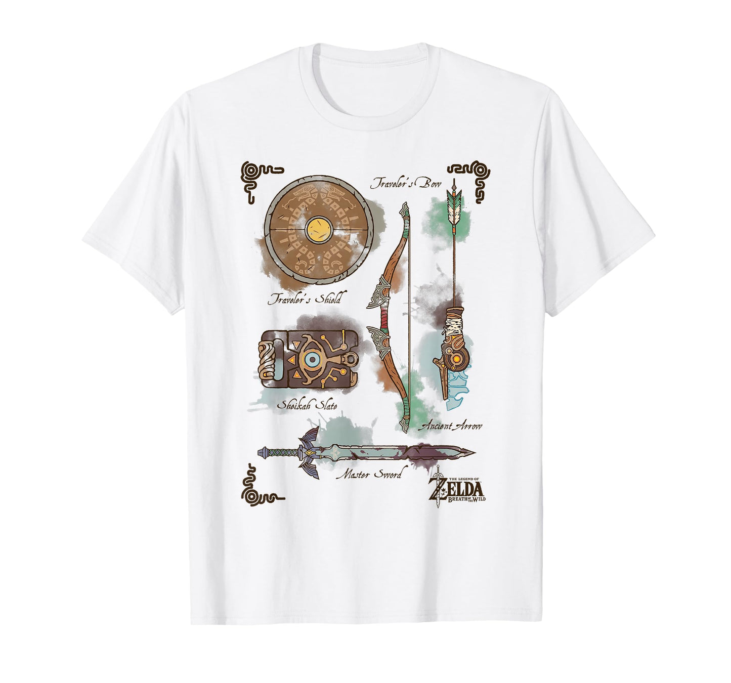 Zelda Breath Of The Wild Link Inventory Graphic T-Shirt T-Shirt