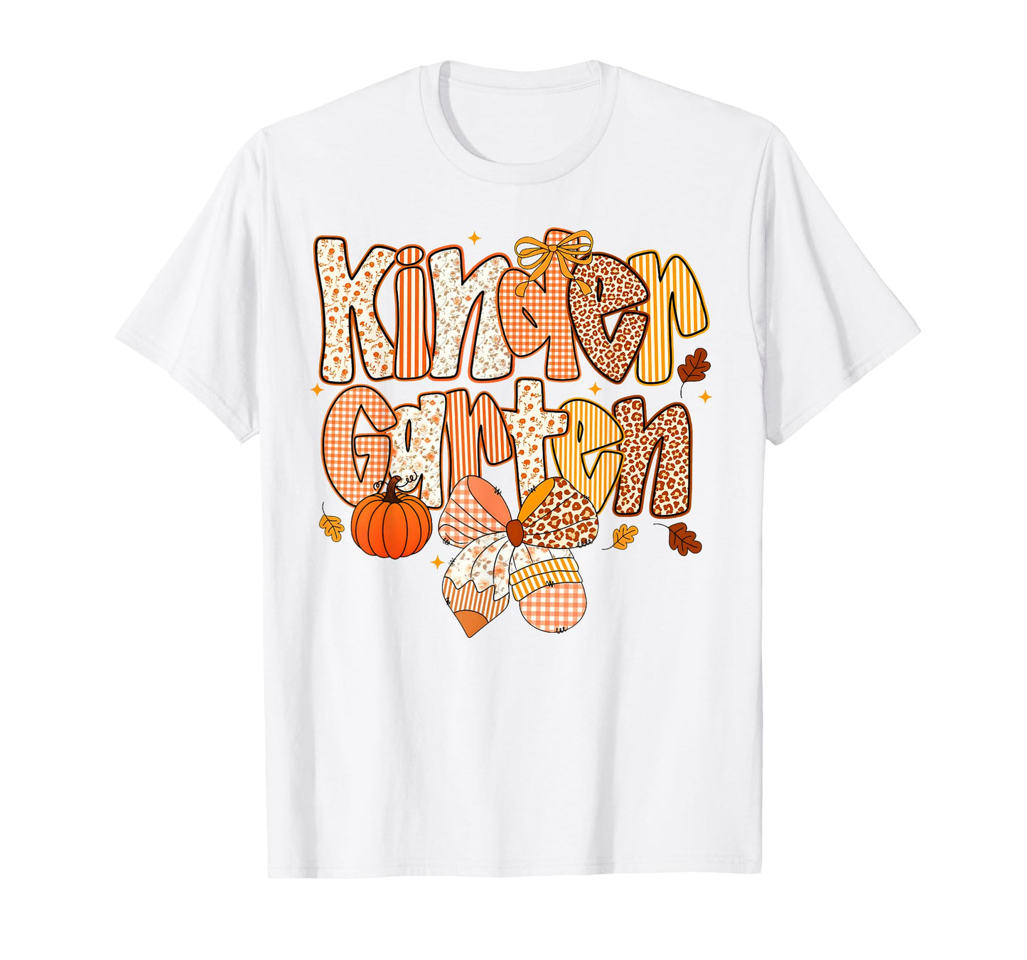 Kindergarten Fall Floral Coquette Bow Teachers Students T-Shirt