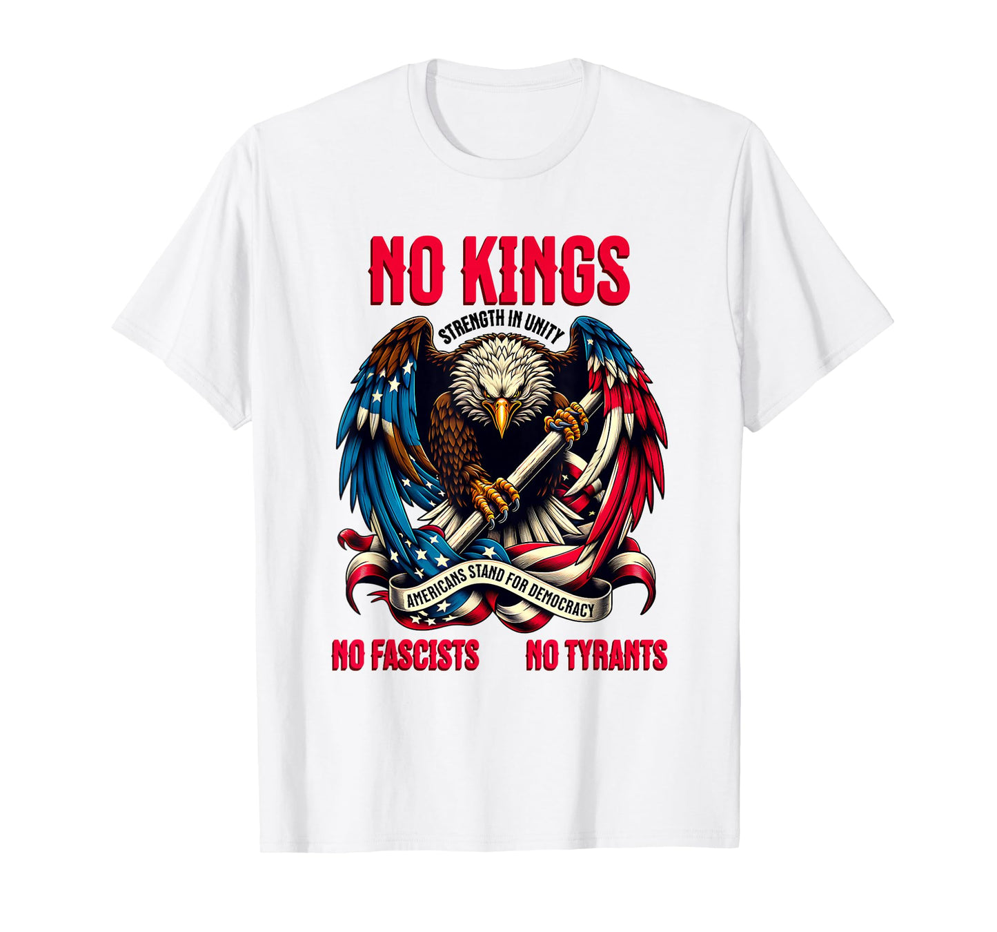 No Kings in America Stand Pro Democracy Protest Tyranny USA T-Shirt