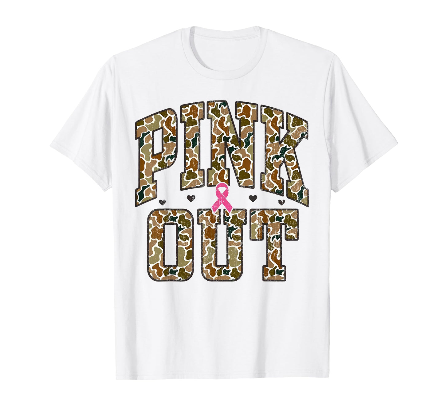 Old School Camouflage Pink Out Breast Cancer Awareness T-Shirt
