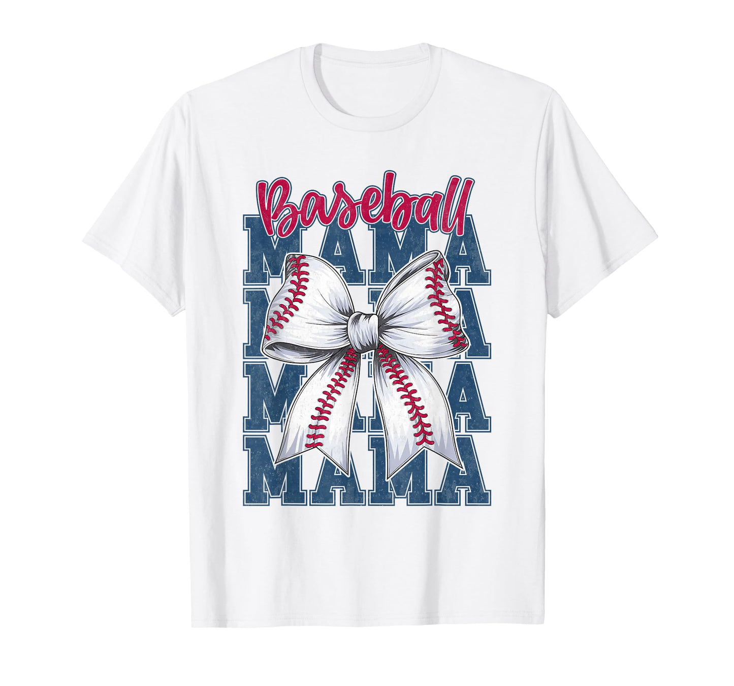 Baseball Mama Coquette Bow Game Day Baseball Mom Mother T-Shirt
