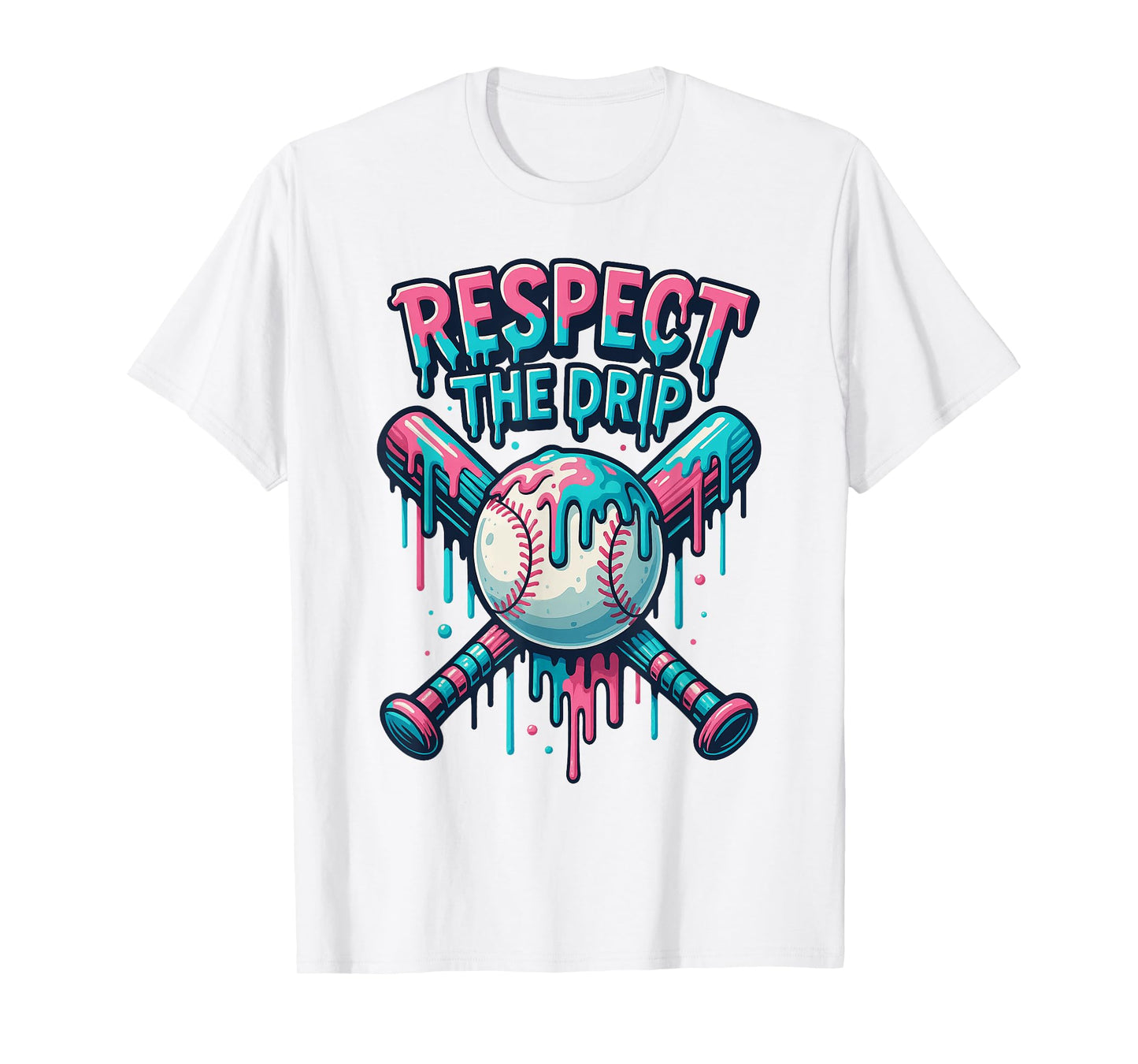 Funny Baseball Respect The Drip Baseball Boys Ice Cream T-Shirt