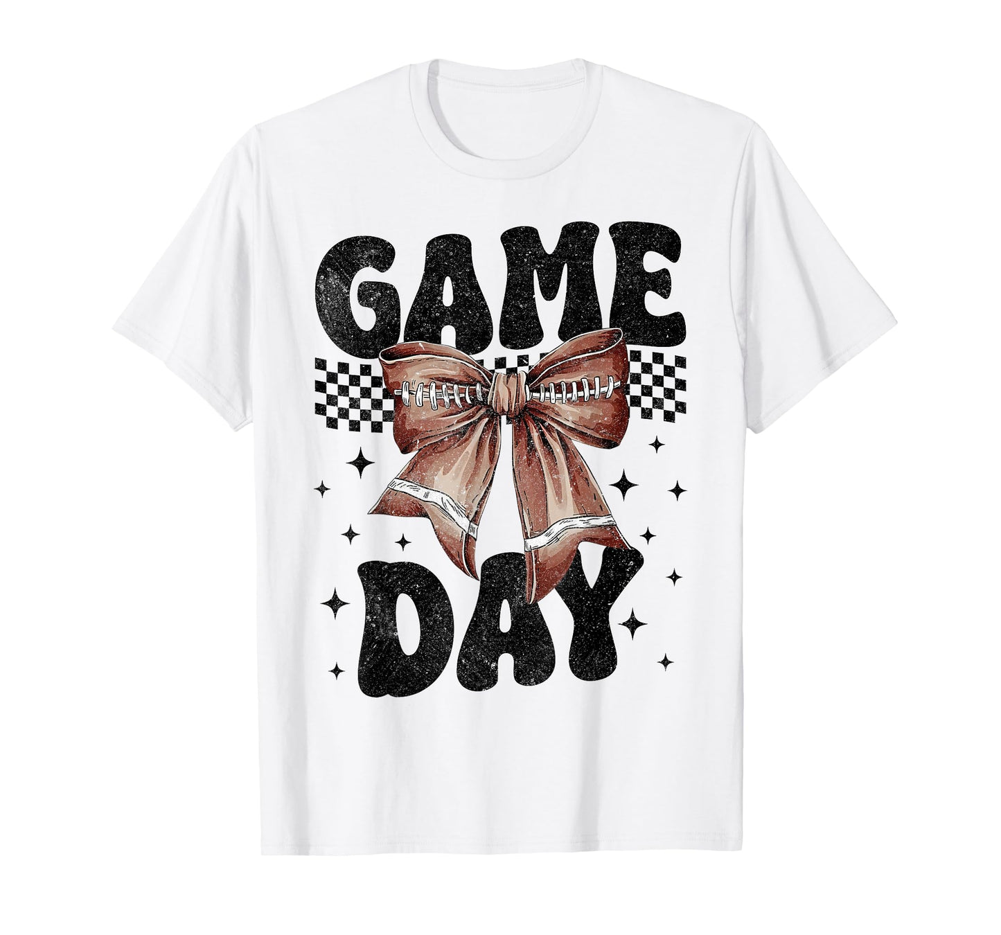 Coquette Football Bow Game Day Touchdown Seasons Girls Women T-Shirt