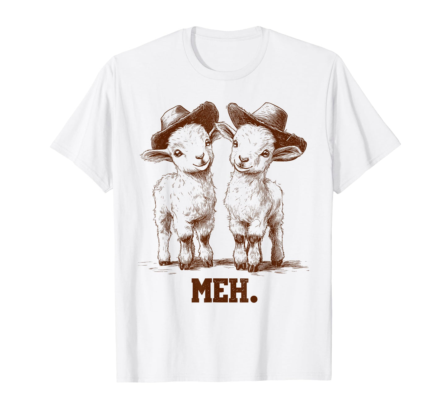 Meh Goat Meme Farm Animal Funny Farmer Animals Lover T-Shirt