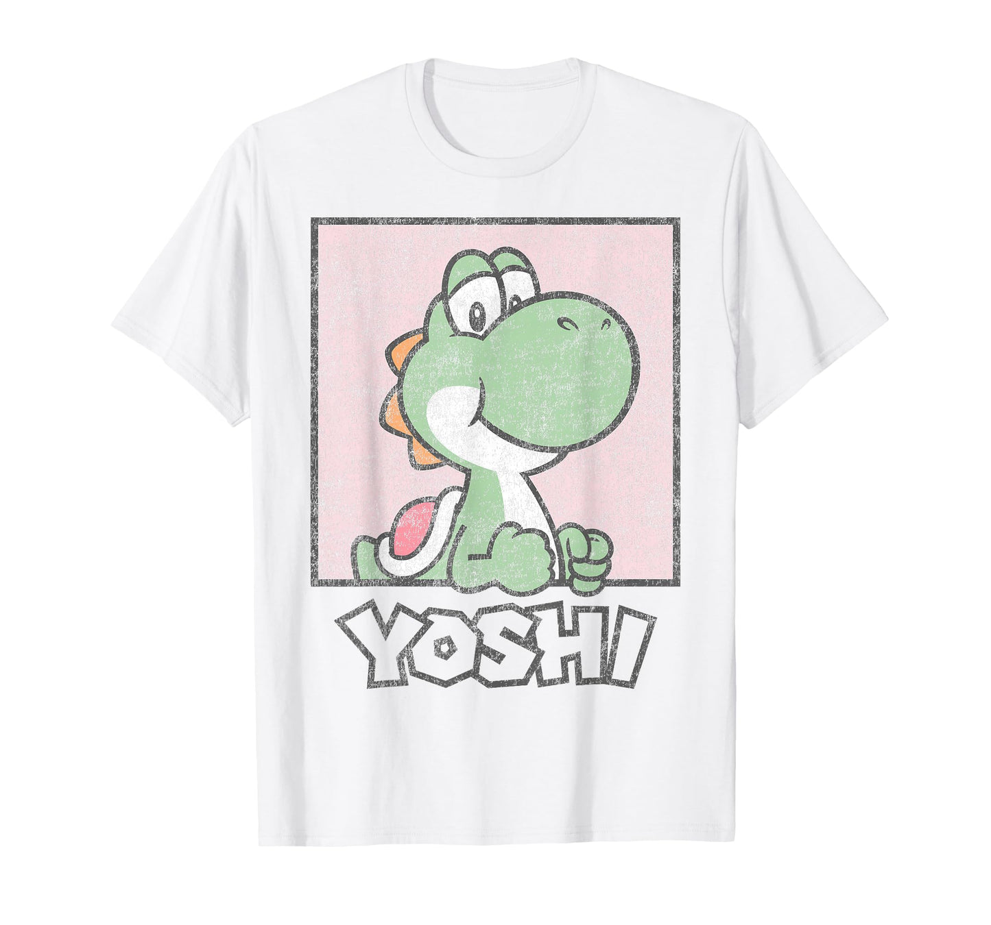 Super Mario Yoshi Simple Faded Pastel Pink Portrait T-Shirt