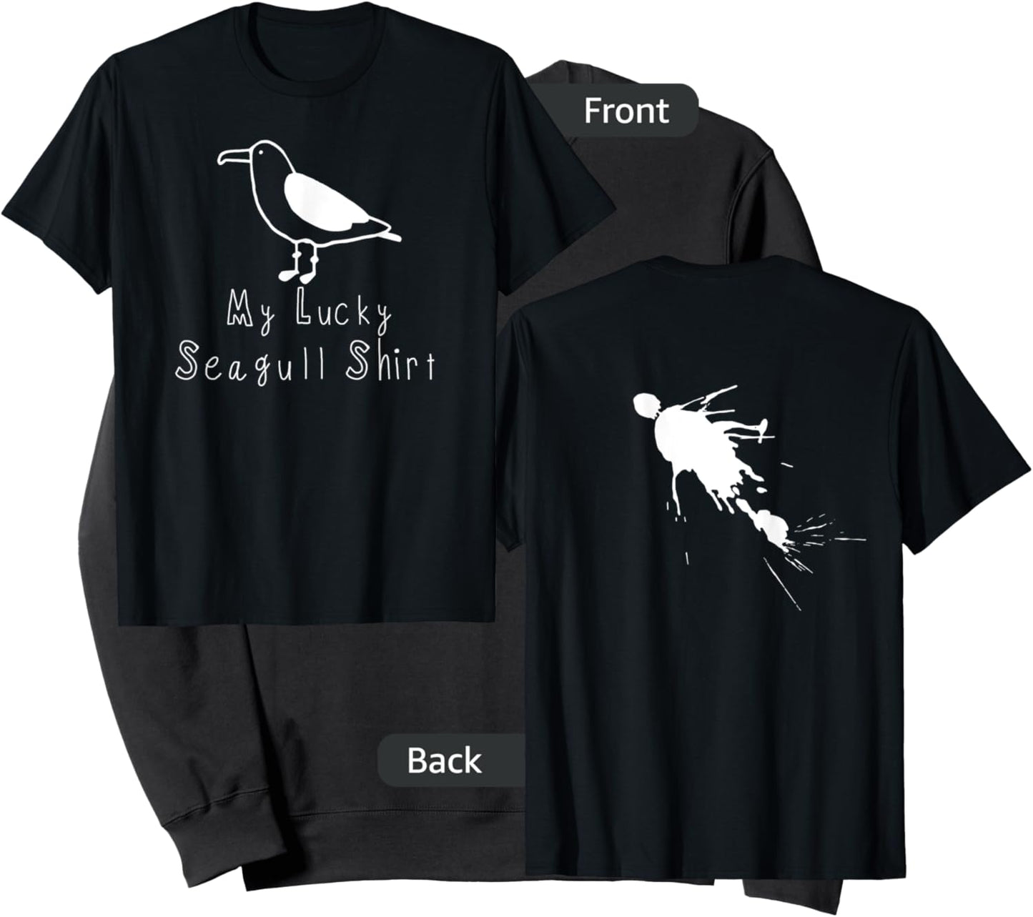 (LOOK ON BACK) My Lucky Seagull Poop Sweatshirt - Sweatshirt | Black