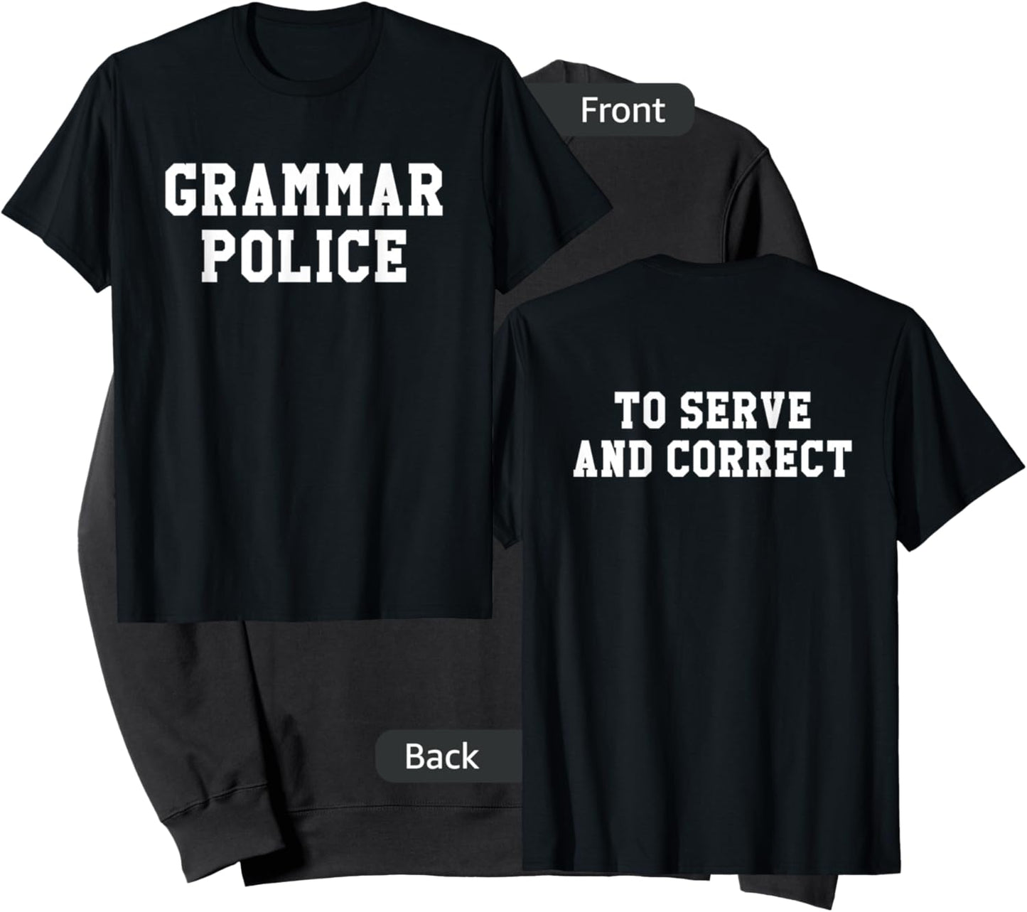 Grammar Police Serve and Correct Teacher Halloween Costume Women Sweatshirt - Sweatshirt | Black