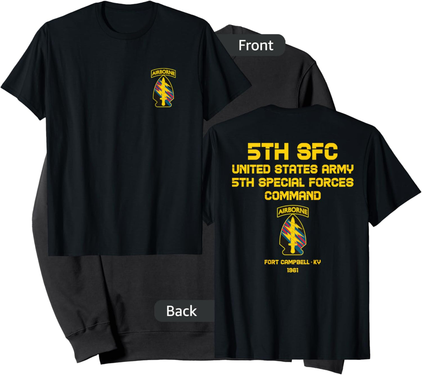 US Army 5th Special Forces Command Airborne USA Paratrooper Sweatshirt - Sweatshirt | Black