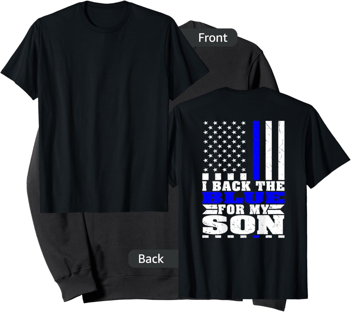 I Back The Blue For My Son Proud Police Mom Dad Cop's Parent Sweatshirt - Sweatshirt | Black