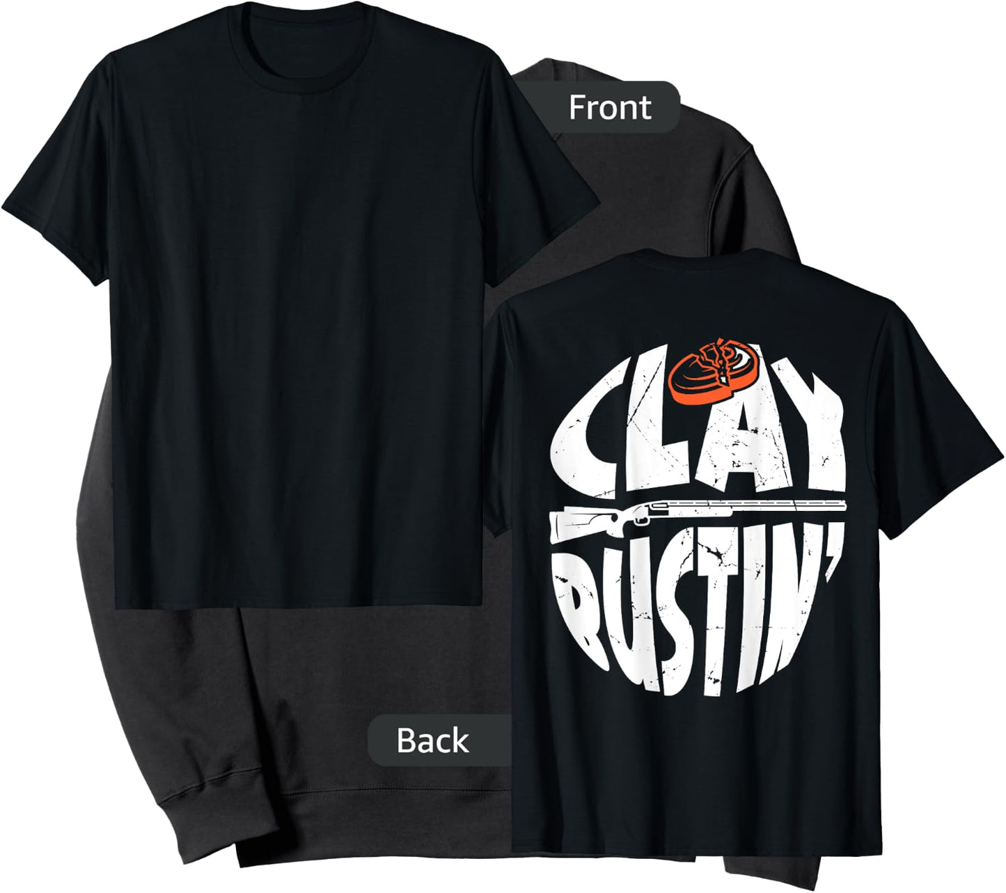 Trap Shooting Costume Gun Stuff Clay Bustin´ BACK PRINT Sweatshirt - Sweatshirt | Black
