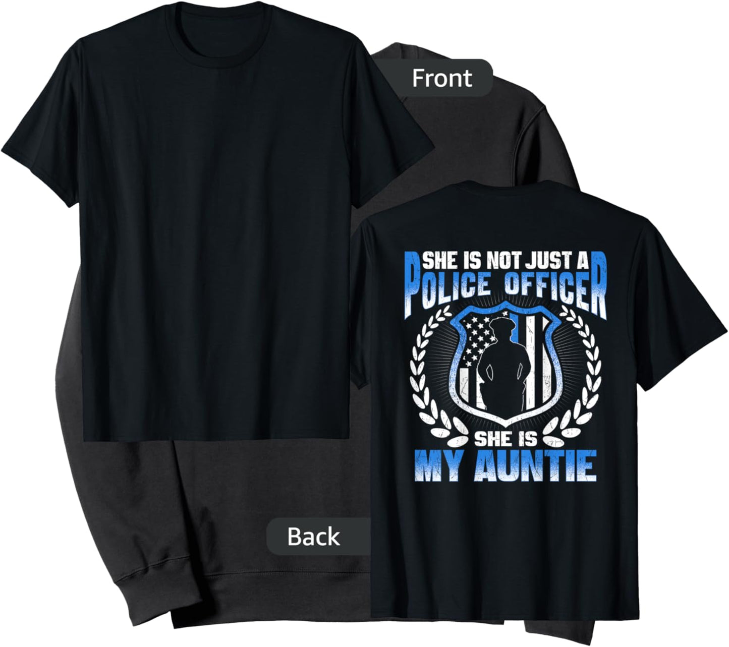 My Auntie Is A Police Officer - Proud Police Nephew Niece Sweatshirt - Sweatshirt | Black