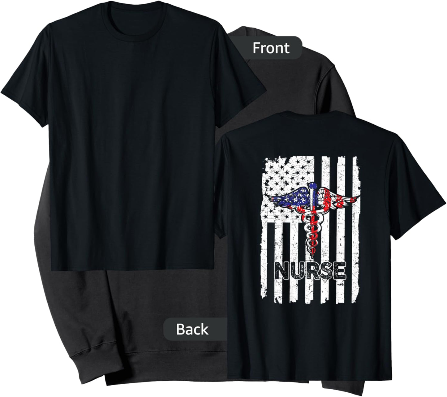 Vintage Nurse Nursing American Flag Patriotic 4th of July Sweatshirt - Sweatshirt | Black