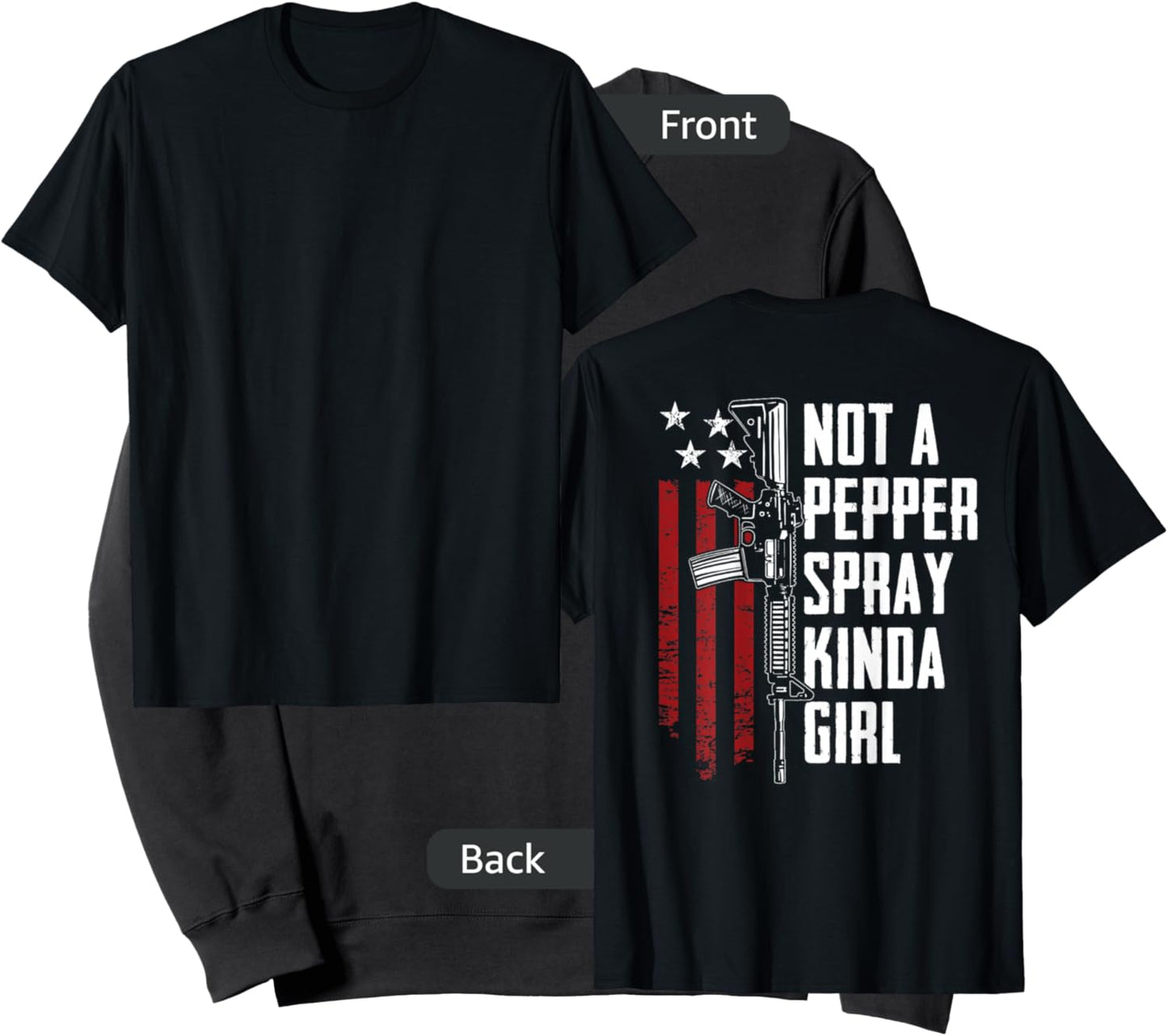 Not A Pepper Spray Kinda Girl Women 2nd Amendment - ON BACK Sweatshirt - Sweatshirt | Black