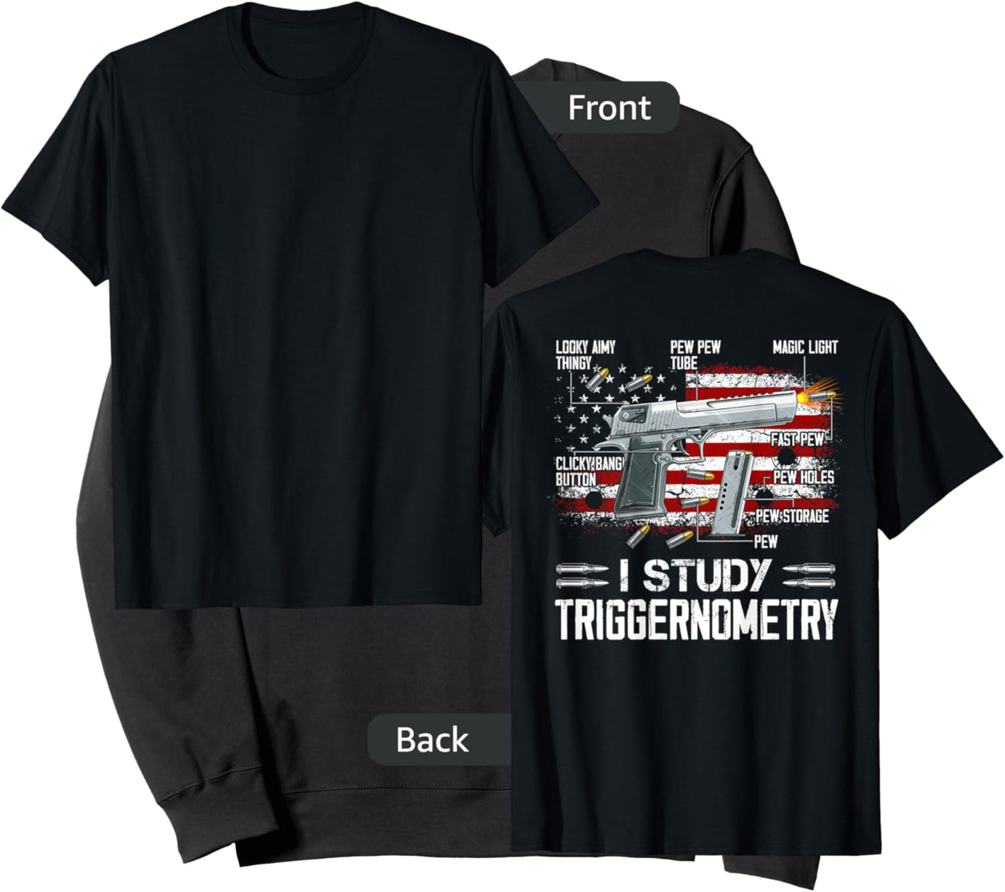 I Study Triggernometry Pro Guns Trigonometry Math on back Sweatshirt - Sweatshirt | Black