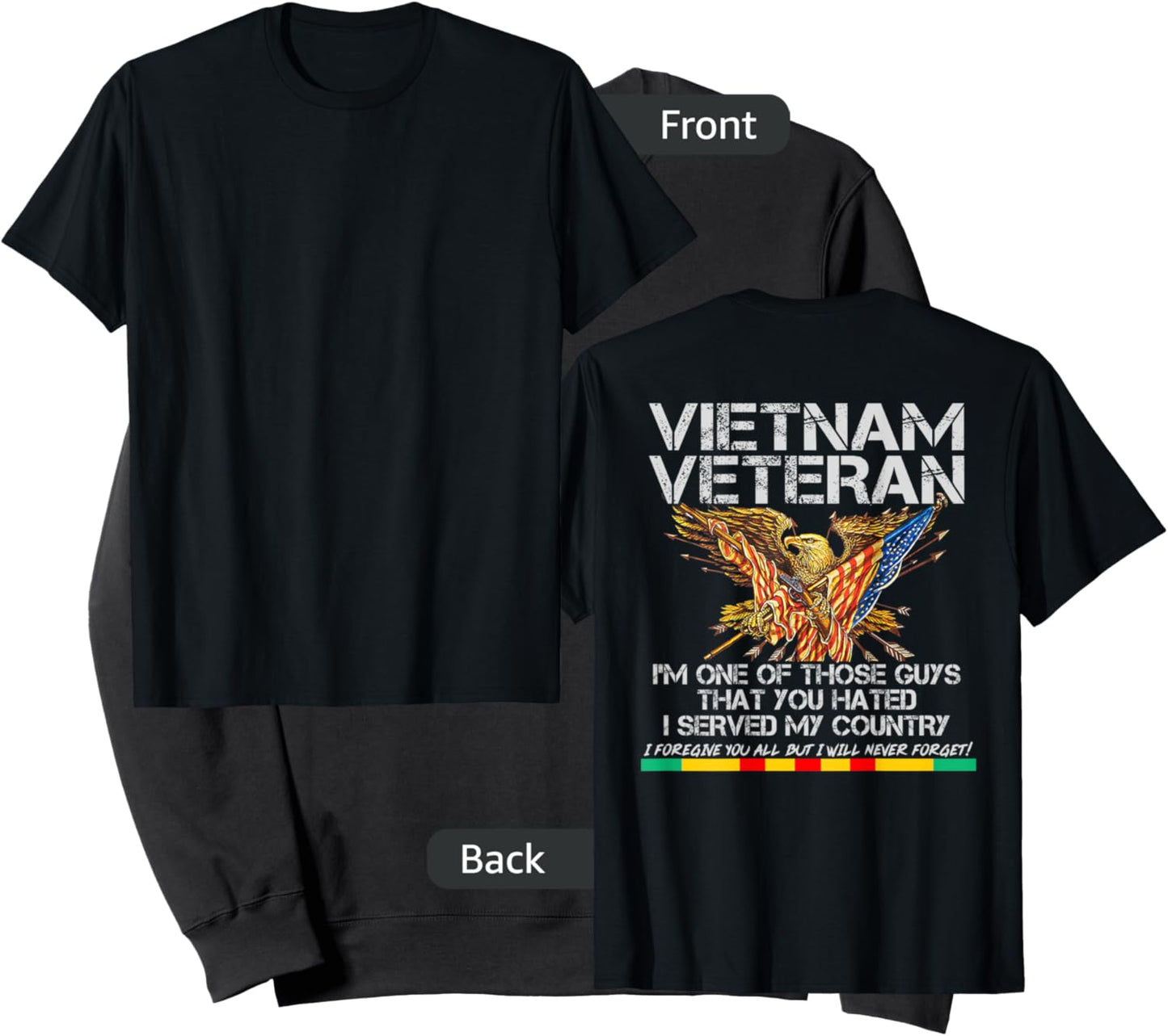 Vietnam Veteran T shirt, Veteran Dad, Grandpa Design on Back Sweatshirt - Sweatshirt | Black