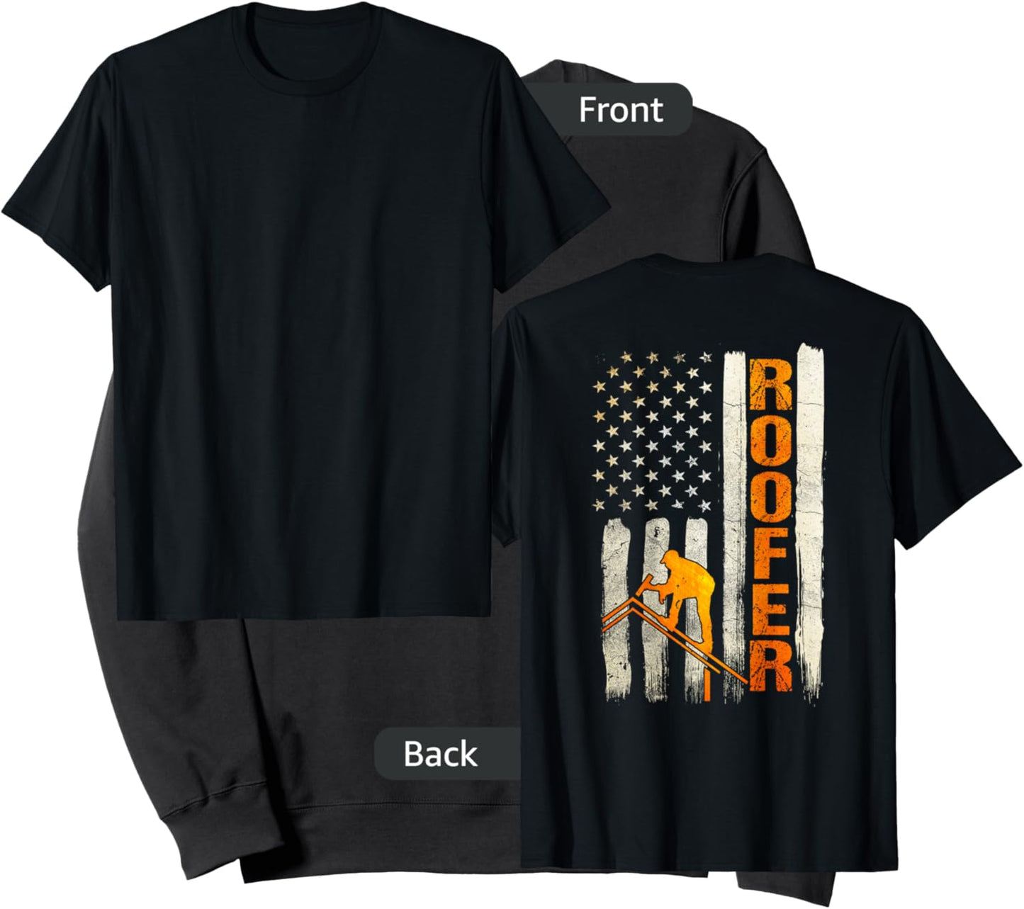 Roofer Gifts Roofing Design On Back of Clothing Sweatshirt - Sweatshirt | Black