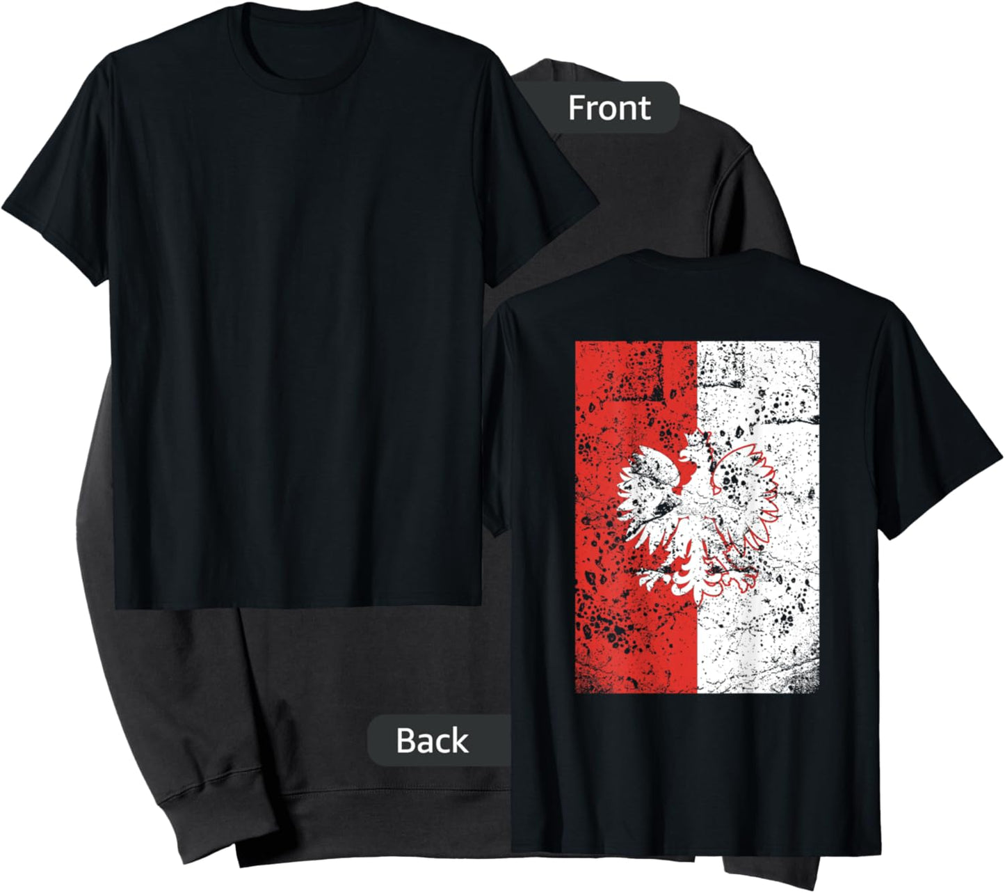 Poland Flag Vintage Big Polska Eagle Polish Pride Country Sweatshirt - Sweatshirt | Black