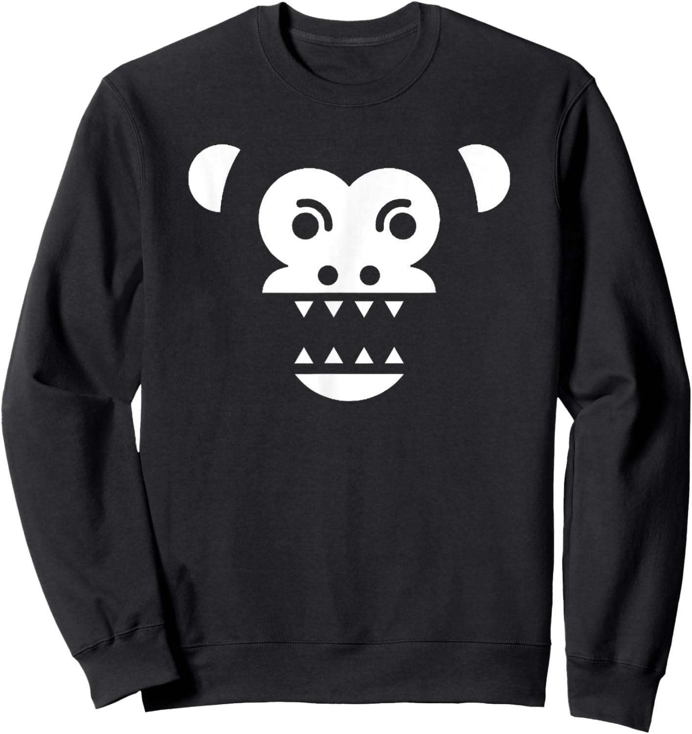 Scary Creepy Angry Monkey Gorilla Face For Trick And Treat Sweatshirt - Sweatshirt | Black